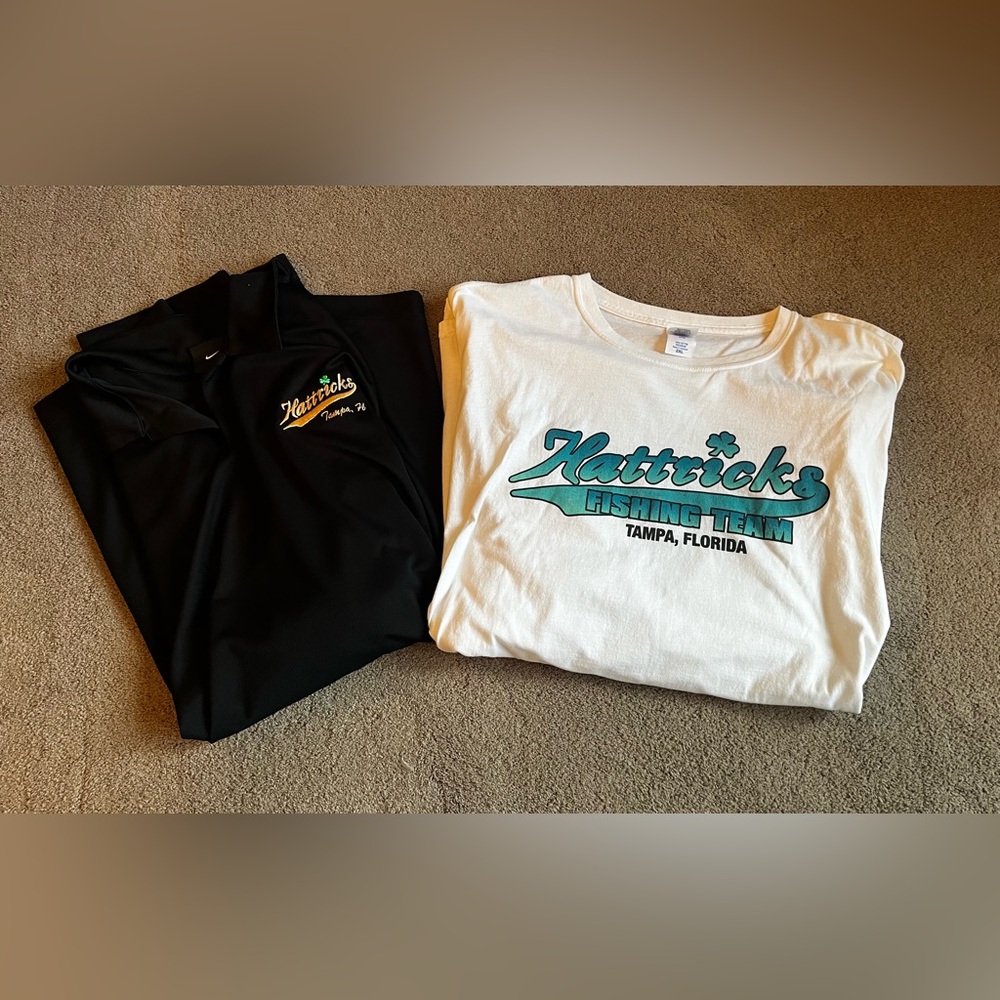 Lot of 2 Hattricks Fishing Team- Tampa Florida Men’s size 2XL Shirts